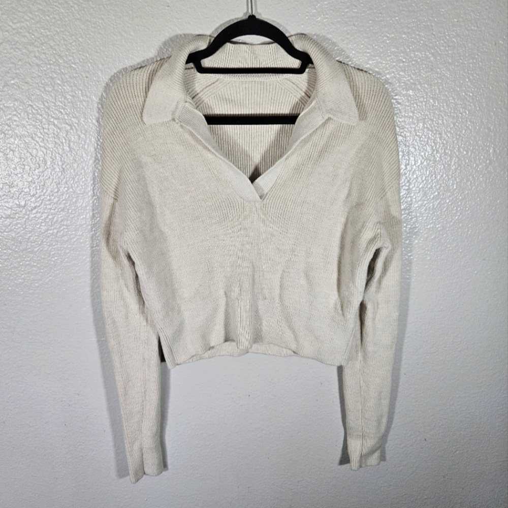lululemon athletica Cream V-Neck Sweater